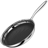 1 x RAW Customer Returns Hawthyhome frying pan, pan 20cm, stainless steel pan with stainless steel handle, stainless steel pan with 5-layer stronger honeycomb structure, healthy, frying pan induction - RRP €30.24