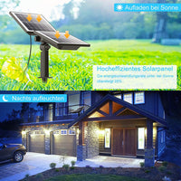 1 x RAW Customer Returns MEIHUA solar lamps for outside, solar floodlights for outside 60 LED 6500K solar floodlights, solar spotlights, IP66 waterproof, automatic day and night light for garage, sports field, backyard garden - RRP €22.99