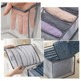 1 x RAW Customer Returns SelfTek 4 pieces wardrobe clothes organizer, includes 2 pieces of large jeans compartment storage box closet, bra organizer, foldable mesh storage box for underwear, socks and jeans - RRP €17.03