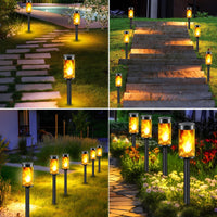 1 x RAW Customer Returns nipify solar lamps for outdoor garden, 4 pieces solar lights garden with realistic flame effect, IP65 waterproof auto on off solar lights garden decoration for lawn, patio, yard, gifts - RRP €31.99