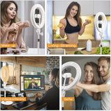 1 x RAW Customer Returns Ring light laptop video conference light, 10.5 inch selfie ring light with tripod and cell phone holder for cell phone, table light ring LED ring light for live, vlog, YouTube, TikTok, make-up white  - RRP €35.28