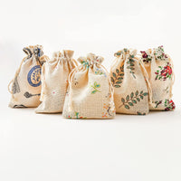 1 x RAW Customer Returns HERZWILD bags 25pcs Small bags with drawstring cotton bags gift bags jute bags for wedding party A type  - RRP €12.99