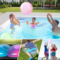 40 x Brand New Jinhuaxin 6 Pieces Transparent Water Bubble Ball Water Bombs, Inflatable Water Balloons, Can Be Filled with Water, Reusable Water Bombs, Pool Toys, Water Toys for Children Outdoor 40CM  - RRP €768.0