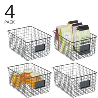 1 x RAW Customer Returns mDesign set of 4 all-purpose metal baskets storage basket for kitchen, pantry etc. compact and universal wire basket black - RRP €55.99