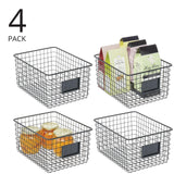 1 x RAW Customer Returns mDesign set of 4 all-purpose metal baskets storage basket for kitchen, pantry etc. compact and universal wire basket black - RRP €55.99