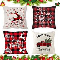 12 x Brand New Yuille 4 pieces pillowcase Merry Christmas, Christmas pillowcases, Christmas pillow, Christmas cushion cover, Christmas decorative pillow, Christmas decorative pillowcase, 45 x 45 cm - RRP €118.92