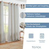 1 x RAW Customer Returns TOPICK Linen Striped Curtains Blue Stripe Curtains with Eyelets Ticking Stripes Pattern Linen Look Curtains Light Filtering for Living Room Pinstripe Curtain Opaque Pack of 2 130 x 145 cm - RRP €44.36