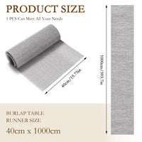 10 x Brand New Table runner linen cloth in grey 40 cm x 10 m , PVC table ribbon DIY placemat washable wear-resistant, linen cloth table runner boho table decoration for birthdays, weddings, communion, outdoor - RRP €204.0