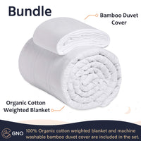 1 x Brand New GnO Weighted Blanket for Adults Bamboo Cover - 7KG 150 x 200cm - 100 Cool Organic Cotton - Weighted Blanket for Adults with Anxiety, Insomnia or Stress - White - RRP €116.15