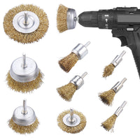 4 x RAW Customer Returns JIZZU 9 pieces wire brush drill, stainless steel brush attachment cordless screwdriver wire brush angle grinder, steel brush for cleaning rust, removing paint, dedusting, degreasing, deburring - RRP €42.72