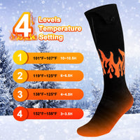 1 x RAW Customer Returns Heated socks, 5000 mAh heated socks, ski socks, foot warmer with 4 adjustable temperatures and APP remote control for men, women, winter, outdoor, camping, fishing, skiing L size 43-53 . - RRP €47.99