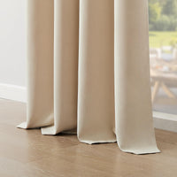 1 x RAW Customer Returns Topfinel Curtains Opaque Curtains with Eyelets Blackout Curtains Short Curtain Beige Set of 2 140 x 280 cm Decoration Living Room Children s Room - RRP €47.99