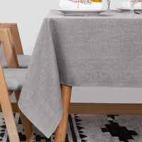 1 x Brand New BAZIOE Linen Look Tablecloth Gray Washable Tablecloth Linen Rectangular Table Linen Polyester Fabric For Indoor, Outdoor, Garden, Restaurant, Various Parties and Weddings - RRP €34.99