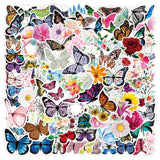 17 x Brand New Butterflies and Flowers Sticker Aesthetic Set - 100 Pieces, NAVK Sticker Decoration for Car Laptop Skateboard Bicycle Moped Motorcycle, Suitable for Girls Women Adults Children - RRP €119.68