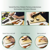 1 x RAW Customer Returns MOKUTON Sushi Set Maki - Tableware set accessories made of bamboo, for homemade sushi maki - Easy to use - Incl. knife, chopsticks, bamboo mat more - Nice gift for chefs - RRP €26.88