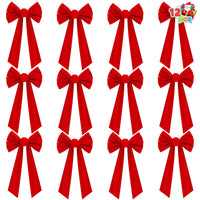 1 x RAW Customer Returns JOYIN 12 Red Christmas Bows Large 16 x 9 Red Bows Christmas Gift Bows for Christmas Tree for Wreath, Christmas Tree Decoration, Holiday Decorations - RRP €20.16