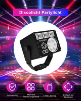 1 x RAW Customer Returns Vicalo Disco Lights, DJ LED Light Music Projector and Strobe Controlled Disco Lights, USB Disco Lights to the Rhythm of Music for Party with Remote Control for Party, Christmas, Bar, Halloween - RRP €45.24