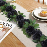 1 x RAW Customer Returns SHACOS Set of 3 6.0 metres flower garland, artificial rose garland, black artificial flowers, hanging silk flowers, fake rose vine garland for party, wedding, garden, decoration, home - RRP €19.88