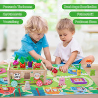 1 x RAW Customer Returns Montessori toys from 1 2 3 years Wooden toy with card 7-in-1 farm game motor skills toy made of wood Children s Carrot Plug-in Game Wooden Montessori gift girls boys - RRP €26.21