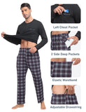 1 x RAW Customer Returns MoFiz Men s Long Pajamas Autumn Winter Soft Warm Pajamas Two Pieces Long Sleeve Night Shirt and Pants Checked Pajamas with Pockets Black EU XXL - RRP €34.24