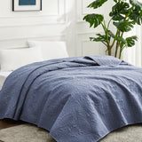 1 x RAW Customer Returns Love s cabin Bedspread 200x220 Blue, Ultra Soft Bed Quilt Lightweight Microfiber Bedspreads Bed Throw 200x220, Modern Bedspread with Coin Pattern for All Seasons without Pillowcase  - RRP €30.14