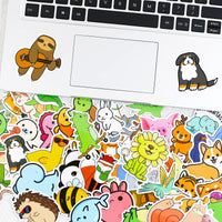 8 x Brand New Stickers for children, 100 pieces animal stickers for children, vinyl waterproof stickers set for water bottles, skateboards, laptops, refrigerators, bicycles, luggage, telephones and more - RRP €48.32