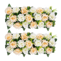 1 x Brand New BLOSMON Roses Artificial Flowers Wedding Decoration Artificial Flowers 2 Pcs Champagne White Rose Table Decoration Wedding Artificial Flower Silk Flowers Bouquet Arrangement Home Baby Shower Table Centerpiece Decoration - RRP €37.4