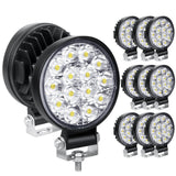 1 x RAW Customer Returns RIGIDON 10 Pcs Round Work Light, 3.2 inch mini 42W, Spot LED work lamp for off road truck car ATV 4x4 tractor motorcycle, Exterior led spotlight 12v 24v spotlights fog lights, 6000K - RRP €42.99