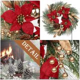 1 x Brand New Christmas wreaths, Advent wreaths for Christmas, artificial Christmas wreath door wreath Christmas deco with Christmas balls, Christmas party decoration for table decoration, front door decoration - RRP €24.19