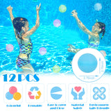 36 x Brand New Daover 12 Pack Reusable Water Bombs, Quick-Fill Silicone Water Ball for Children Adults, Reusable Silicone Water Bombs, Suitable for Summer Theme Parties, Pool Parties - RRP €253.44