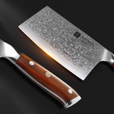 1 x RAW Customer Returns XINZUO Cleaver Damascus Steel 18cm Chinese Chef s Knife, High Quality Professional Cleaver Sharp Blade Kitchen Knife, Gift Box, with Rosewood Handle - Yu Series - RRP €125.99