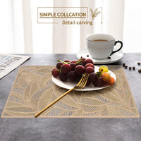 4 x RAW Customer Returns FYY 6 Pack PVC Non-Slip Heat Resistant Heavy Duty Placemats 46x30cm Gold - RRP €81.6