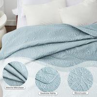 1 x RAW Customer Returns Love s cabin bedspread 200x220 Spa Blue, Ultra Soft Bed Quilt Lightweight Microfiber Bedspreads Bed Cover 200x220, Modern Bedspread with Coin Pattern for All Seasons without Pillowcase  - RRP €29.89