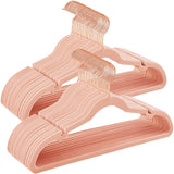 1 x RAW Customer Returns SONGMICS Velvet Coat Hangers 50 Pieces, Non-Slip, Shoulder Grooves, Trouser Bar, 360 Rotatable Hook, Space Saving, 0.6 cm Thick, 43 cm Wide, Light Pink CRF029PK05 - RRP €41.29