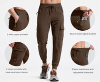 1 x RAW Customer Returns Libin Men s Trekking Pants Lightweight Cargo Jogging Trousers Quick Drying Summer Hiking Technical Running Athletic Travel Golf Sports Casual Trousers, Brown L - RRP €32.98