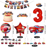 6 x Brand New VAVICRAP Pack of 52 Cars Balloons Birthday 3 Birthday Balloon Birthday Children Happy Birthday Banner Cupcake Toppers Cars Birthday Decoration Set for Birthday Parties Themes - RRP €48.3