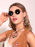 10 x Brand New JeVenis Hippie Women s Accessories Boho Hippie Costume Hippie Costume 60s Hippie Costume 70s Costume Headbands Round Vintage Hippie Glasses Feather Necklace Fringe Earring for Girls Carnival - RRP €179.9