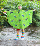 1 x RAW Customer Returns WAWSAM Video Game Rain Jacket Reusable Lightweight Rain Poncho for Kids Boys Go Win Level Up Waterproof Green Raincoat with Hood and Pouch Bag - RRP €19.99