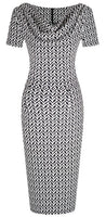 1 x Brand New HOMEYEE Women s Elegant Contrast Color Summer Work Pencil Dress B452 M, Geom  - RRP €35.99