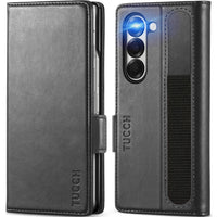 1 x RAW Customer Returns TUCCH Phone Case for Galaxy Z Fold 6 Case with S Pen Holder, RFID Blocker Stand PU Leather Case, Card Slot Shockproof PC Protective Case Compatible with Galaxy Z Fold6 5G 7.6 inch 2024, Black - RRP €29.99