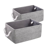 3 x Brand New 2 Piece Fabric Storage Basket Foldable with Handles Clothes Toy Organizer Bedroom Small Grey  - RRP €68.4