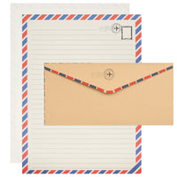 1 x RAW Customer Returns Belle Vous Stationery with Envelopes Set of 96 - 48 Antique Paper Sheets in Letter Size 48 Brown Envelopes - Vintage Travel Style Envelopes for Invitations, Letters, Thank You Notes More - RRP €15.06