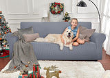 1 x RAW Customer Returns Ystyle Stretch Sofa Cover 4 Seater, Elastic Sofa Cover with Armrests, Jacquard Couch Cover Non-Slip, Washable Sofa Cover Protector for Dogs Pets, Gris Claro - RRP €42.99