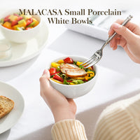 1 x RAW Customer Returns MALACASA, Regular Series, 8-piece Porcelain Cream White Cereal Bowl Set, 300ml Bowl Mini Soup Bowl, Snack Bowl Dessert Bowl for Salad, Soups, Ramen, Fruit etc. 11.4x11.4x5.8 - RRP €31.42