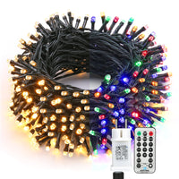 1 x RAW Customer Returns Christmas Decoration Fairy Lights, BrizLabs 30M 300 LED Outdoor Christmas Tree Fairy Lights Power Warm White and Colorful Dimmable 11 Modes with Remote Control Waterproof Lights for Indoor House Wedding Party Garden - RRP €29.99