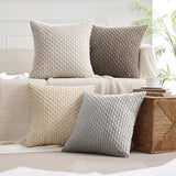 1 x RAW Customer Returns MIULEE Set of 4 Corduroy Cushion Covers Pillowcase Decorative Cushion Cover Modern Sofa Cushions Throw Pillows Couch Cushions for Sofa Decorative Cushions Living Room Bedroom 50 x 50 cm Gray Brown Series - RRP €30.99