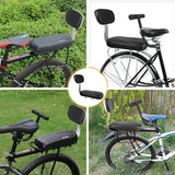 2 x RAW Customer Returns Bicycle Back Seat, Padded Saddle with Backrest, for Toddlers, Children, Friends, Leather Cover, for Attachment to Luggage Rack Bicycle Cushion  - RRP €41.98