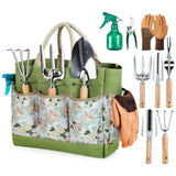 1 x RAW Customer Returns Grenebo garden tool set, 9 pieces garden tools with garden tools organizer handbag, stable garden tools set, ideal garden gifts for women for garden lovers. - RRP €40.99