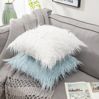 1 x RAW Customer Returns MIULEE Set of 2 Christmas Pillows Cushion Covers Cuddly Pillow Faux Fur Fluffy Fur Pillow Sofa Cushion Decorative Pillow Cushion Cover Pillow Faux Fur Plush Pillow for Sofa Couch 50 x 50 cm White - RRP €24.99