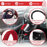 1 x RAW Customer Returns CarBole steering wheel lock for cars, anti-theft device with 2 keys, anti-theft, steering wheel lock from the steering wheel to the seat belt socket, universal fit for several vehicle models, 17 inches - RRP €28.99